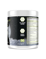 Underground Bio Labs Panda Supps Sleepy 3.0 scoop in glass for easy mixing.