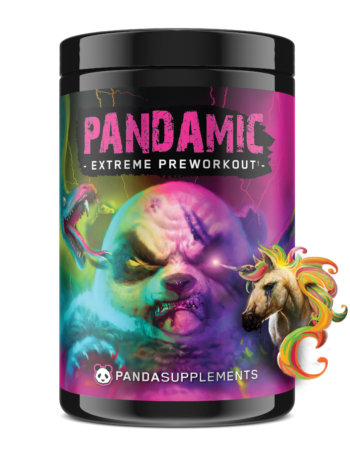 Underground Bio Labs Panda Supps Pandamic V2 focus image showing sharp mental clarity during workouts.