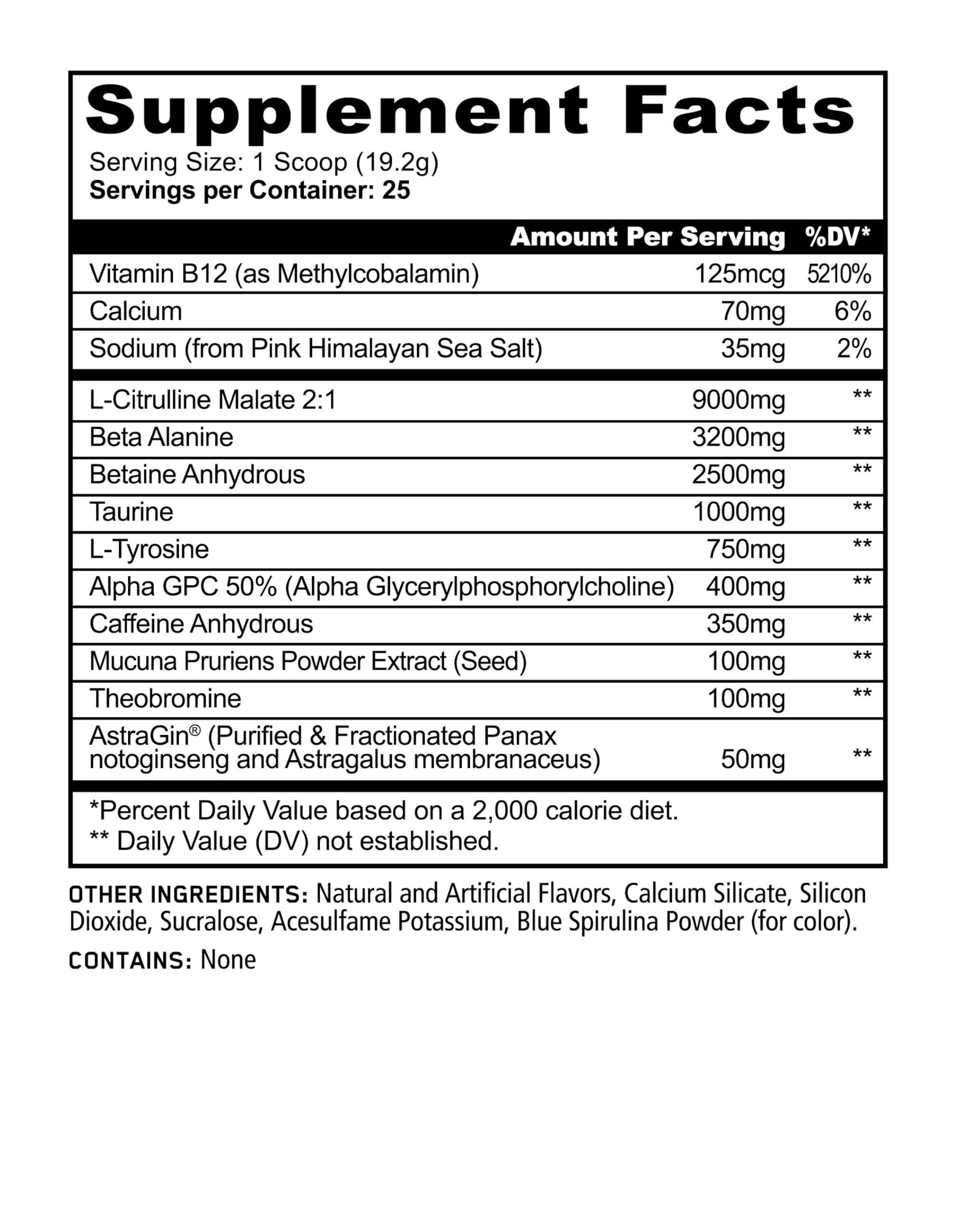 Underground Bio Labs Panda Supps Pandamic Extreme Pre-Workout label close-up highlights Alpha GPC for focus