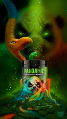 Underground Bio Labs Panda Supps Pandamic Extreme Pre-Workout powder shot illustrates caffeine for quick energy