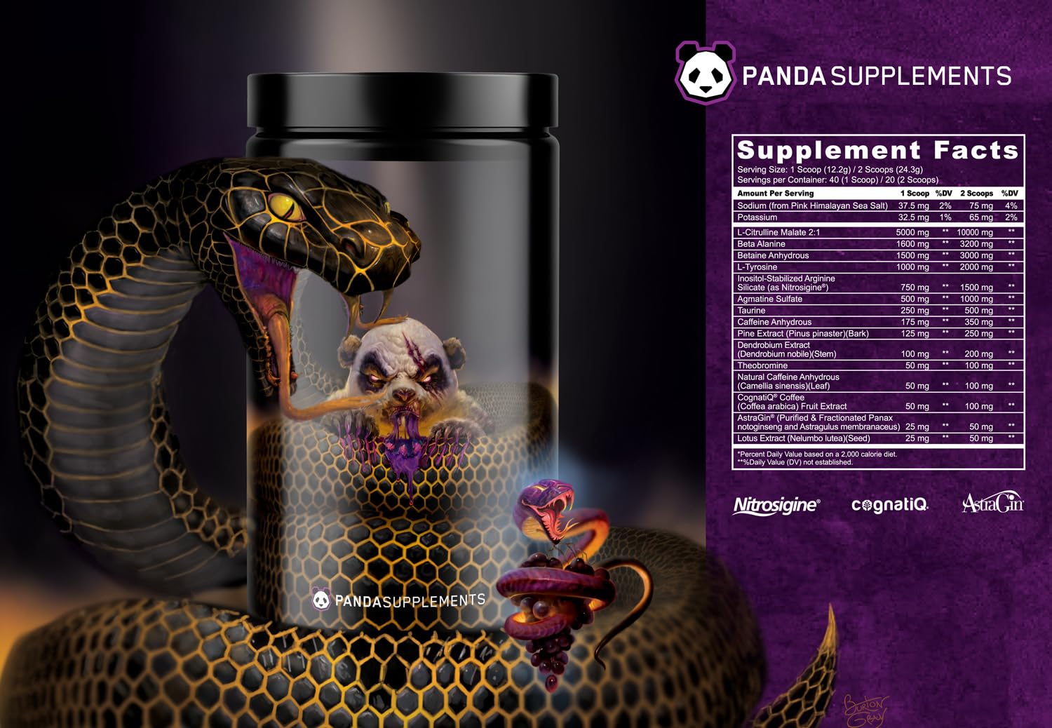 Grape Bubble Gum flavor enhances pre-workout enjoyment.