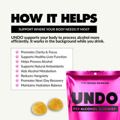 Vegan, non-GMO, gluten-free UNDO Gummies crafted in the USA.