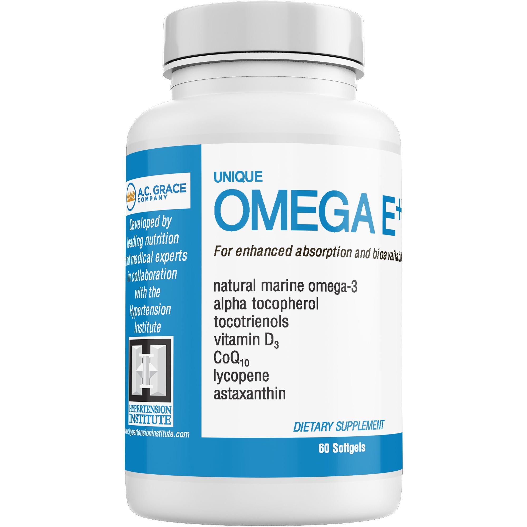 Unique E Omega E+ clean label and natural color on package.