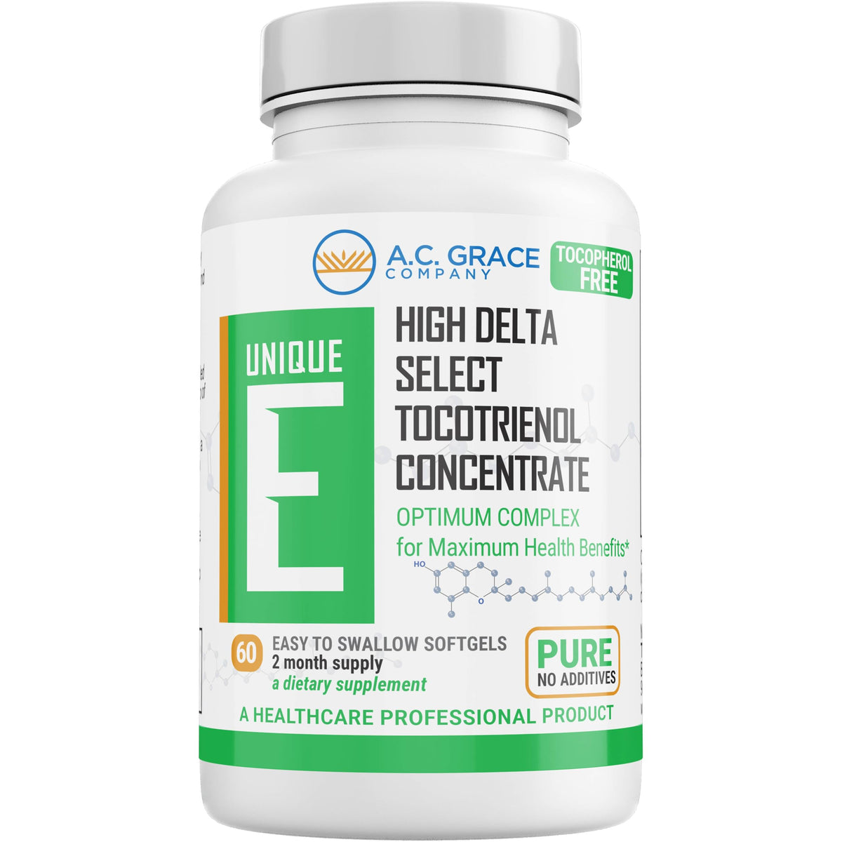Unique E Tocotrienols softgel bottle for daily wellness support