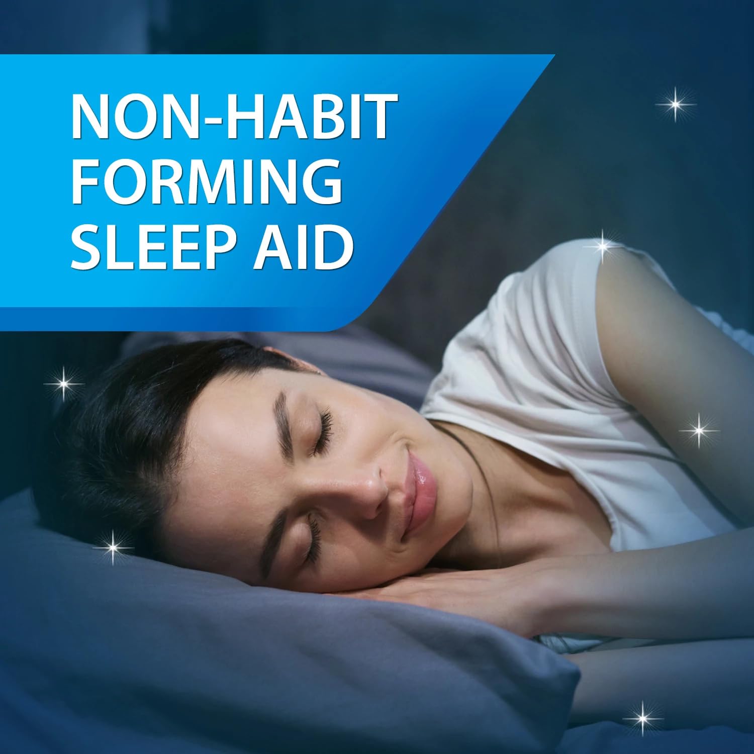 Safety label on Unisom SleepGels emphasizes directions and non-habit forming claim.