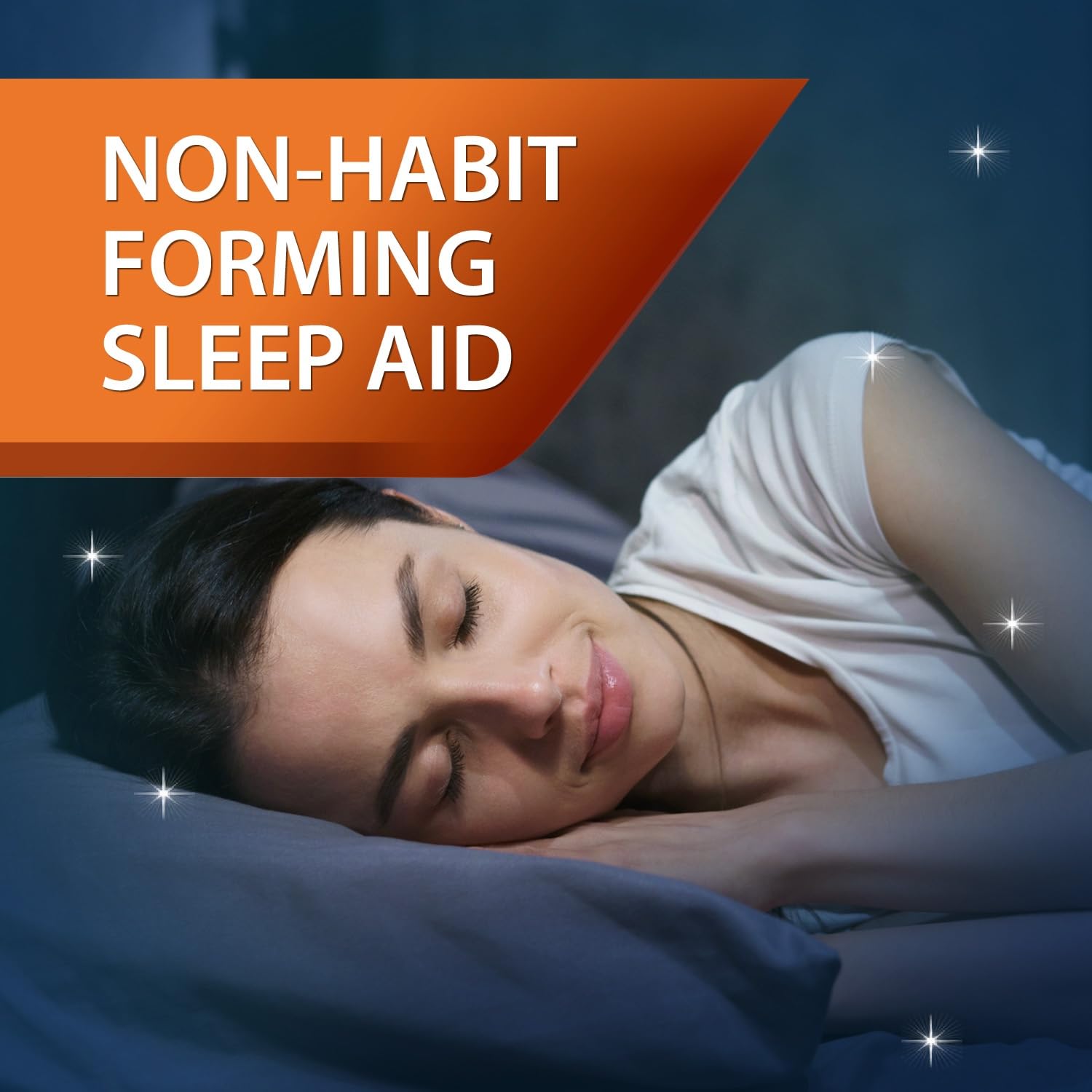 Unisom SleepTabs bottle and label emphasizing pharmacist trusted sleep aid.