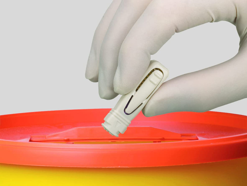 Unistik 3 blood sampling for glucose – versatile for clinical and home testing.