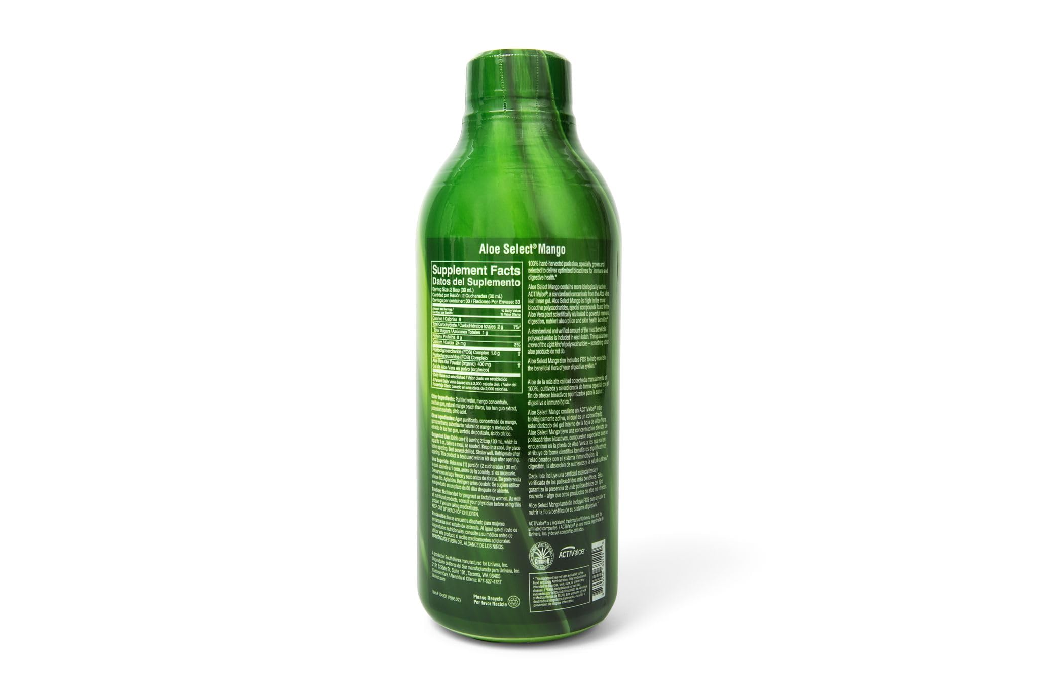 Univera Aloe juice cool storage hints at freshness.