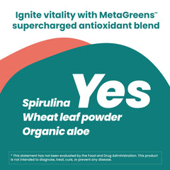 Univera Metagreens measuring scoop for convenient portions.