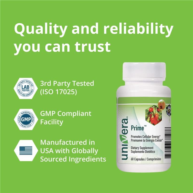 Sealed Univera Prime packaging to emphasize freshness and quality.