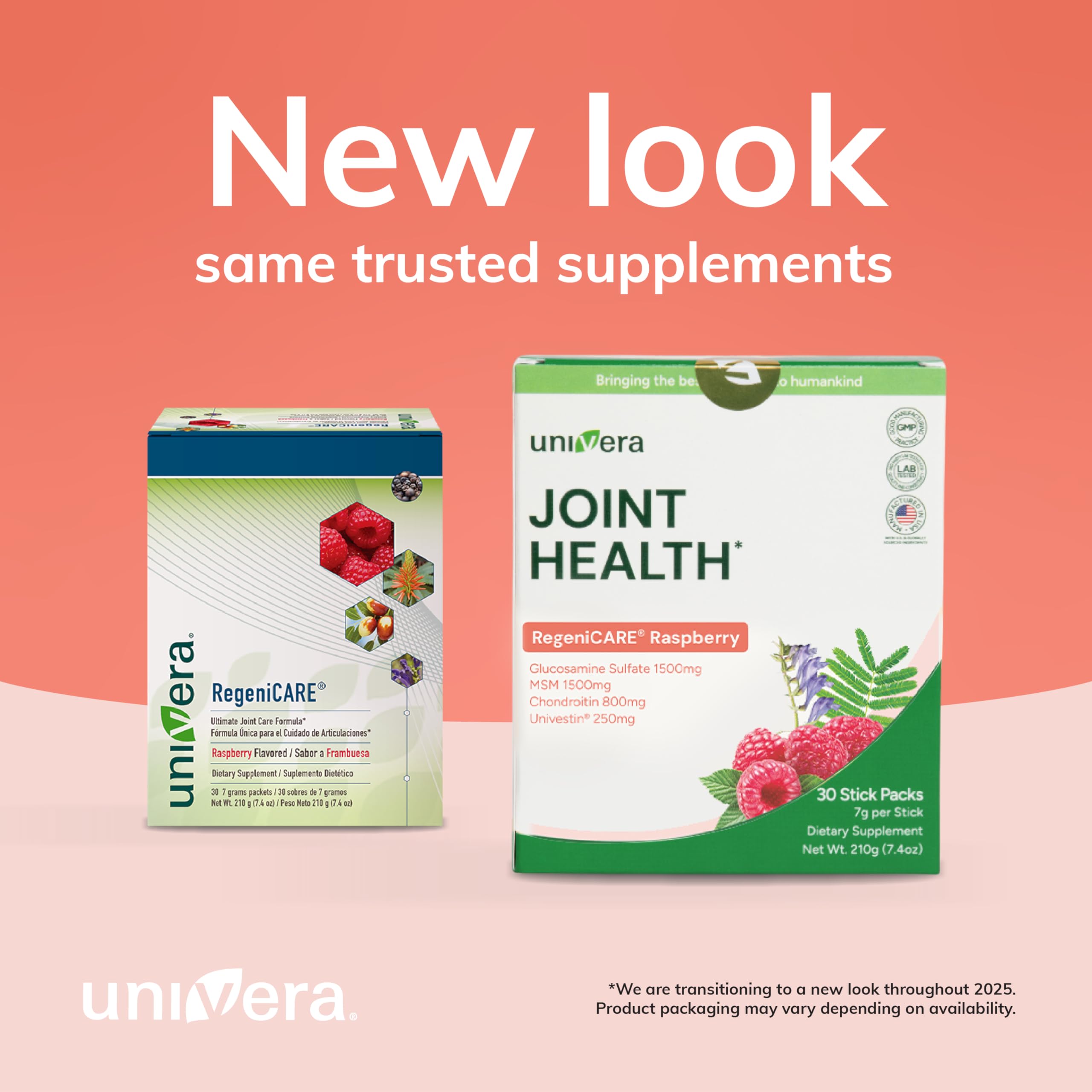 Univera raspberry flavor drink mix for enjoyable joint care