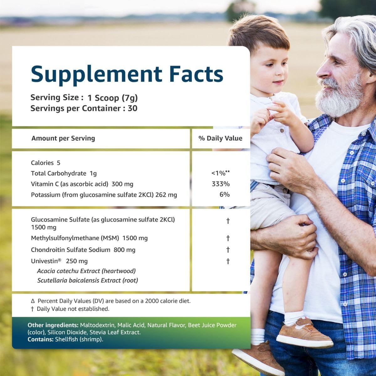 Glucosamine, chondroitin, MSM blend with Univestin for joint comfort
