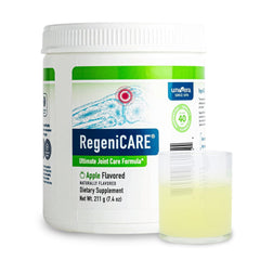 Univera RegeniCARE green apple powder tub highlighting flavor for daily joint support