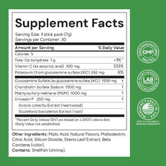 Univera shellfish warning label informing allergen considerations.