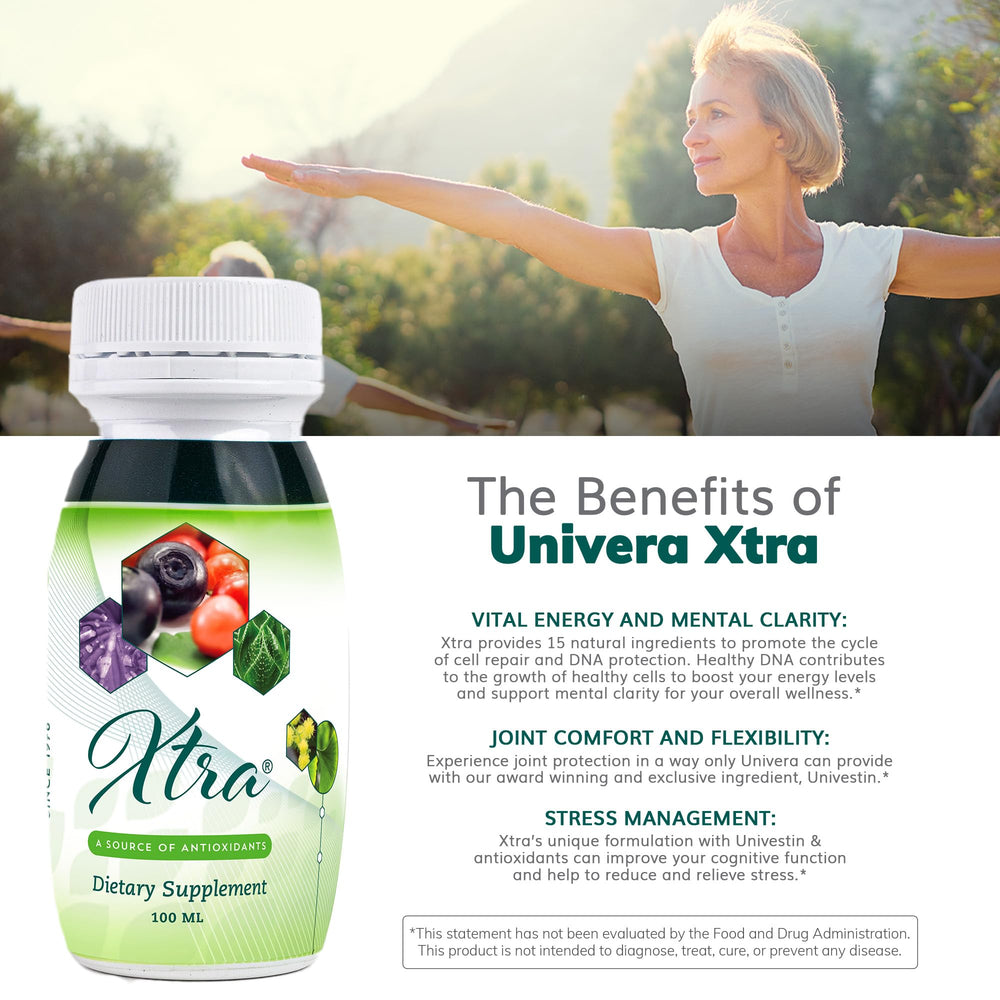 Univera Xtra Minis pack of 20 bottles ready for daily use