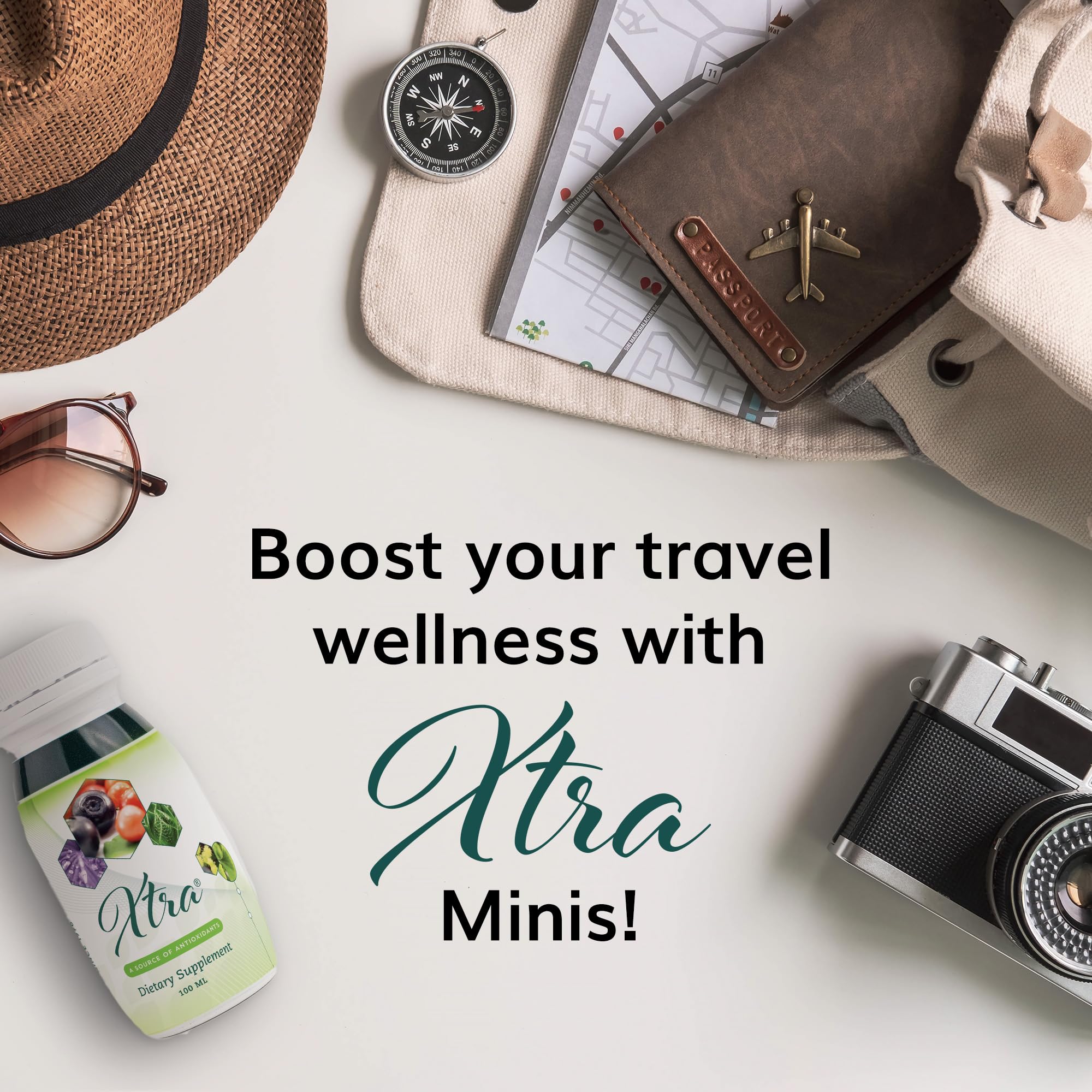 Univera Xtra Minis wellness shot on a desk for easy access
