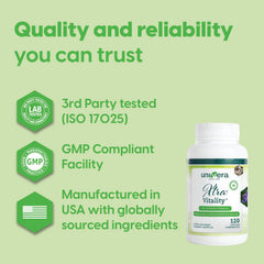 Univera Xtra Vitality label view reveals ingredient highlights.