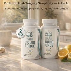 Universal Body Labs Bariatric Liquid Force bottle back shows nutrient panel.