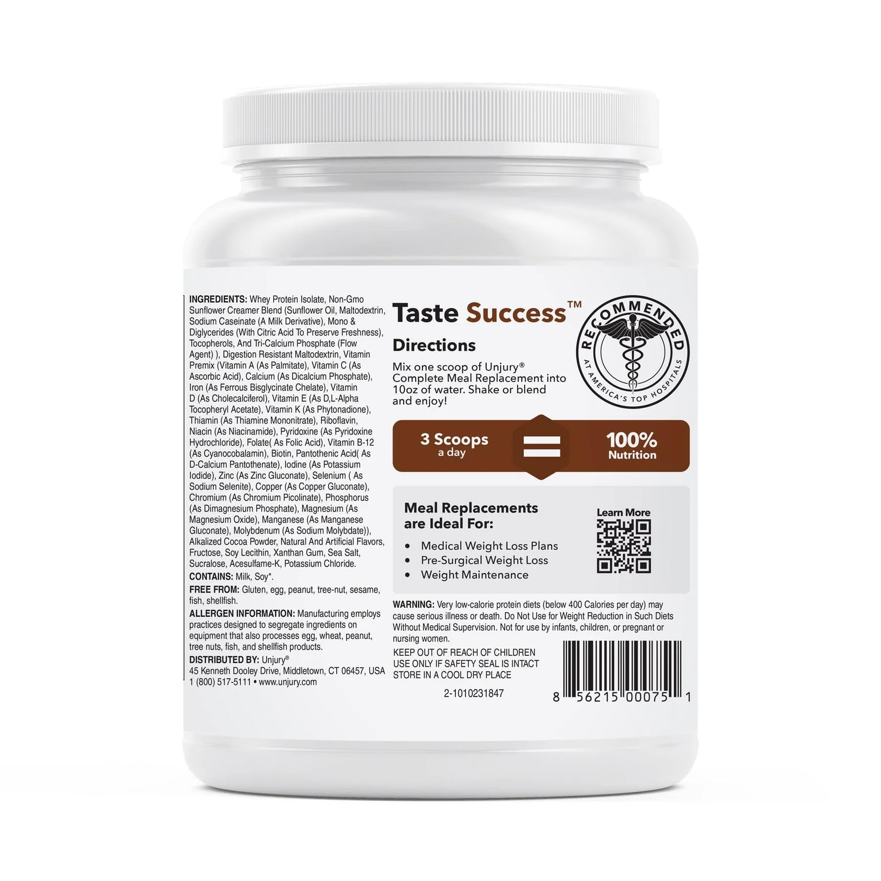Unjury chocolate meal replacement shake served in glass for convenient on-the-go nutrition.