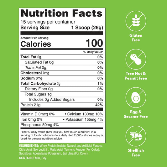 Unjury Lemon Lime whey shake glass showing a refreshing protein beverage.