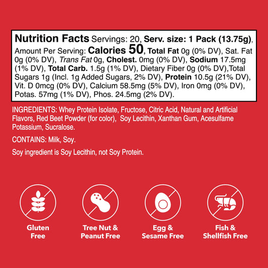 Unjury strawberry protein stick in cup showing quick mix and flavor