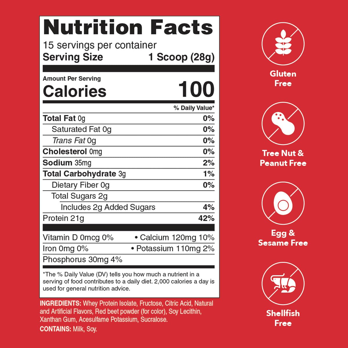 Unjury Strawberry whey protein powder container ready for use