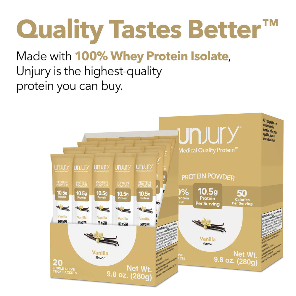 Unjury Vanilla glass with shake to show smooth texture after mixing.