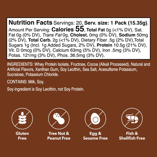 Unjury whey protein isolate sticks offer lactose-free nutrition.