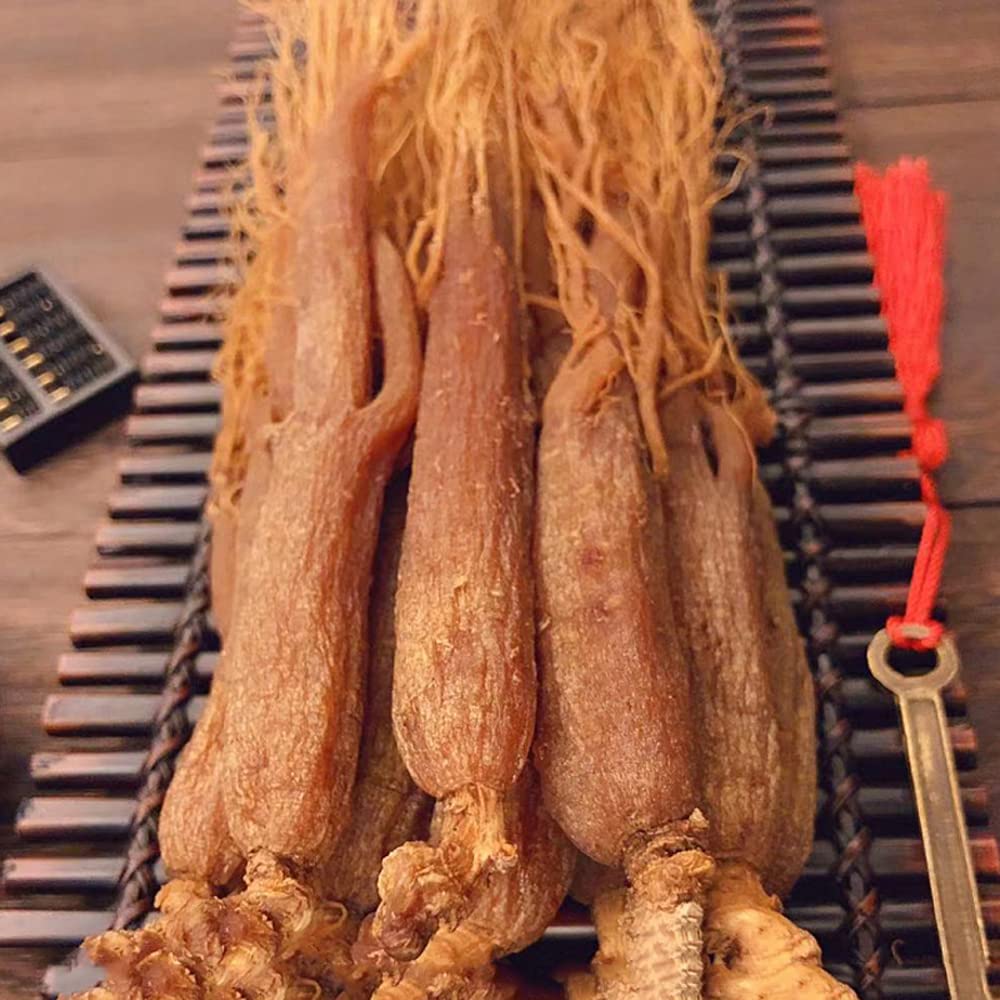 Unknown Brand Red Ginseng Rhizome Surface: authentic marks indicating traditional sourcing.
