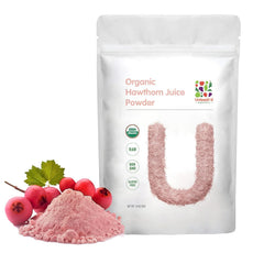 UNLEASH'D ORGANIC Hawthorn juice powder bottle front for natural wellness exploration
