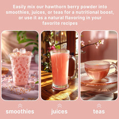 Hawthorn powder blended into a smoothie for easy daily nutrition