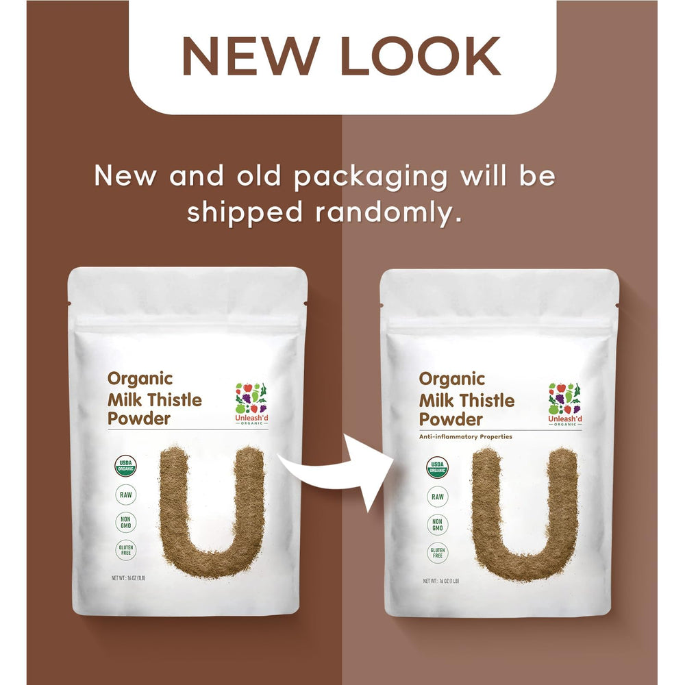 UNLEASH'D ORGANIC Milk Thistle Powder scoop ready for your daily dose for liver-friendly routine.