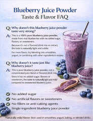 UNLEASH'D ORGANIC Blueberry Powder close-up with fresh blueberries and antioxidants