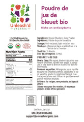 UNLEASH'D ORGANIC Blueberry Powder measuring scoop for precise daily servings
