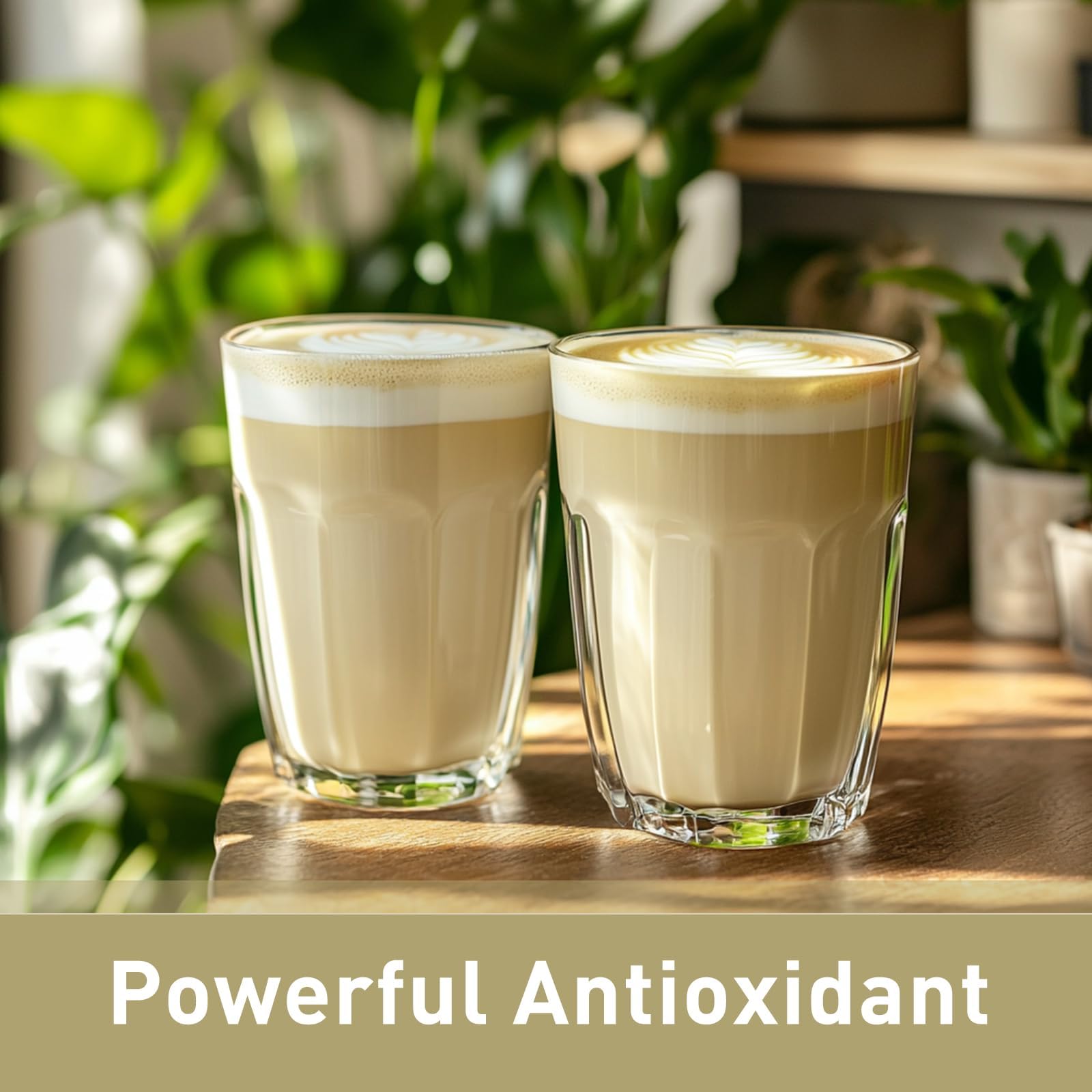 Yogurt parfait topped with powder suggests fiber-rich nutrition.