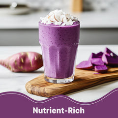 Vibrant purple powder color from UNLEASH'D ORGANIC, perfect for colorful dishes.