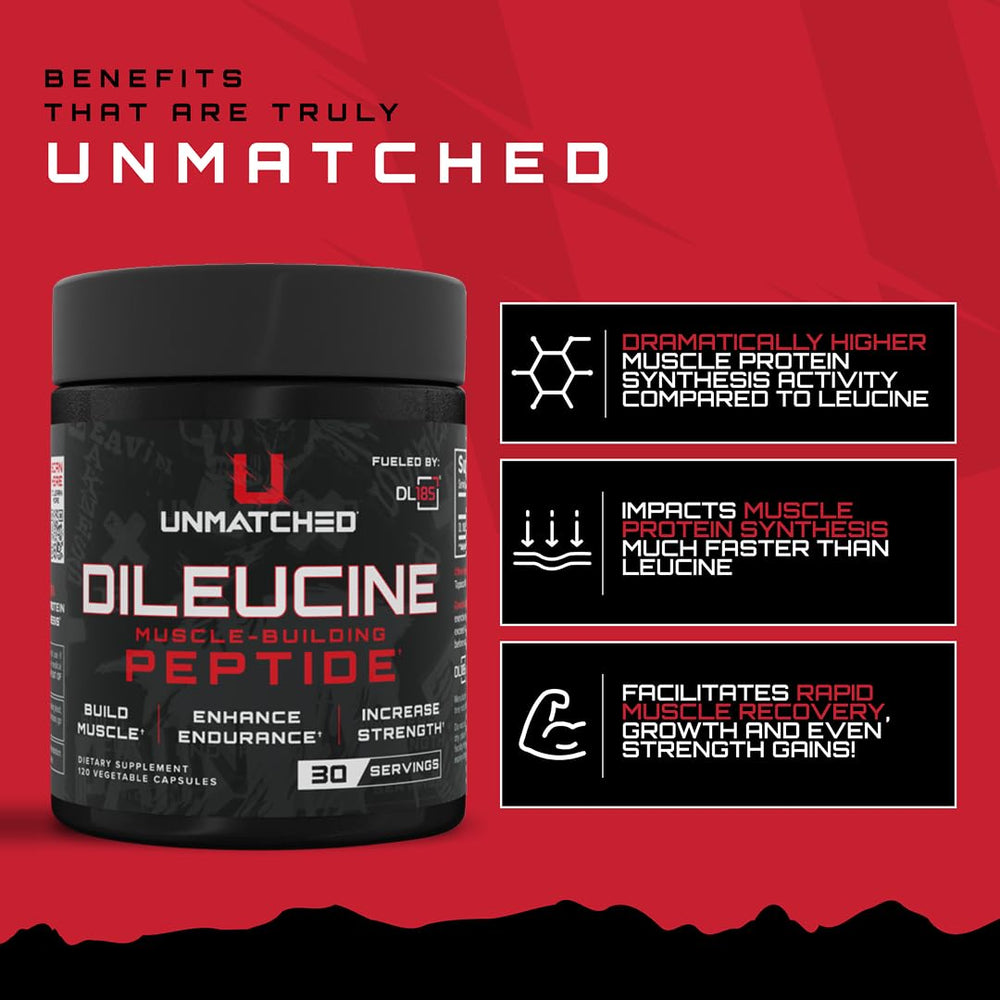 Unmatched Dileucine bottle with capsules on display for daily use