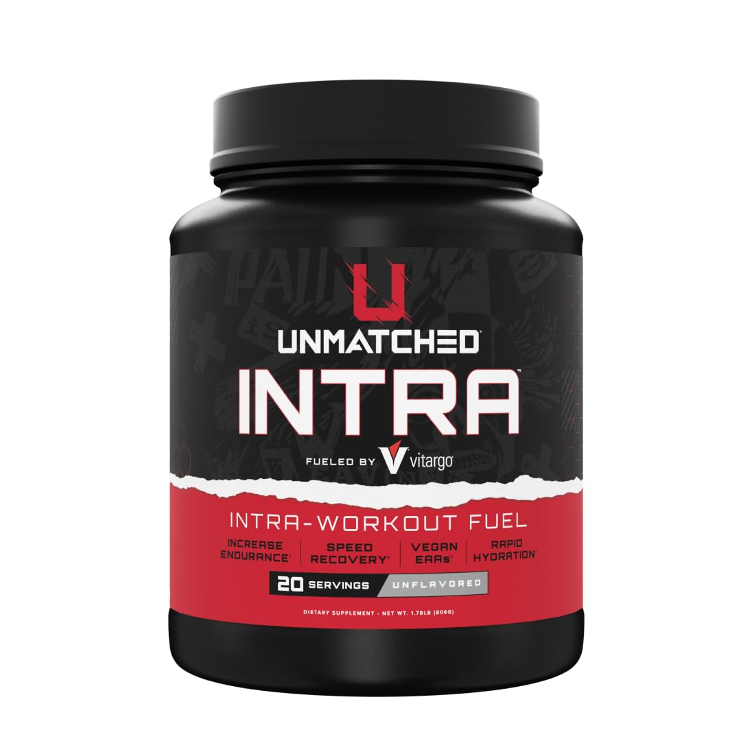 Unmatched Intra Workout Powder bottle showing packaging for fast hydration during training