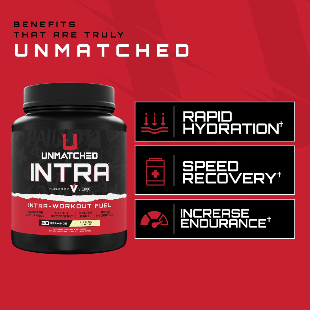 Unmatched Intra Workout Powder serving spoon showing precise dosing during sessions