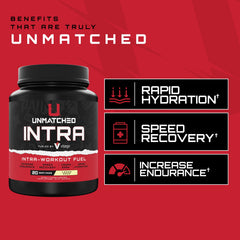 Unmatched Intra Workout Powder serving spoon showing precise dosing during sessions