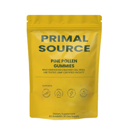 Unmute Primal Source Pine Pollen Gummies packaging front highlighting daily vitality