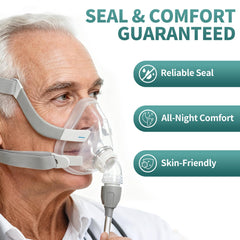 Unsvorns cushion in-use image for night-time comfort and consistent seal.