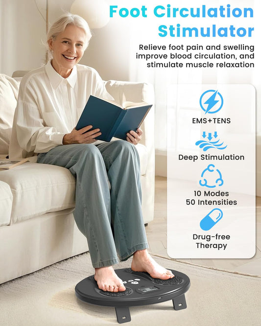 Uoboo foot massager showing 10 modes for customizable relief