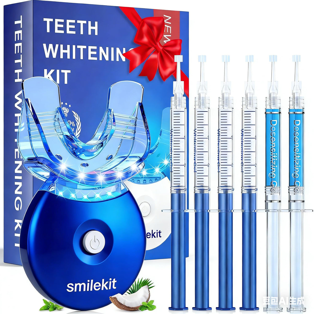 Uoofly teeth whitening kit for sensitive teeth safely lightens coffee and wine stains.