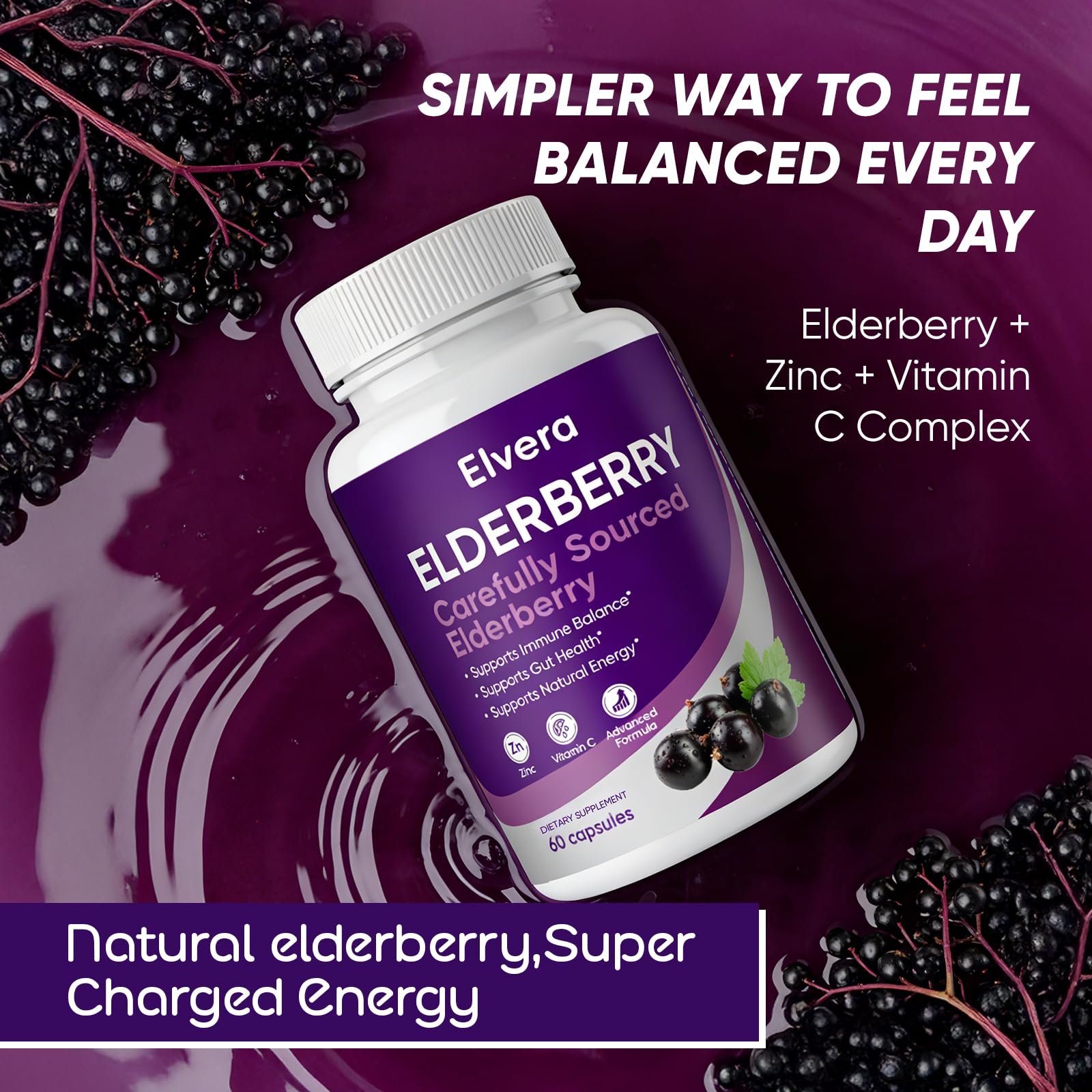 UOZXIL Elvera digestive balance capsules for gut support.
