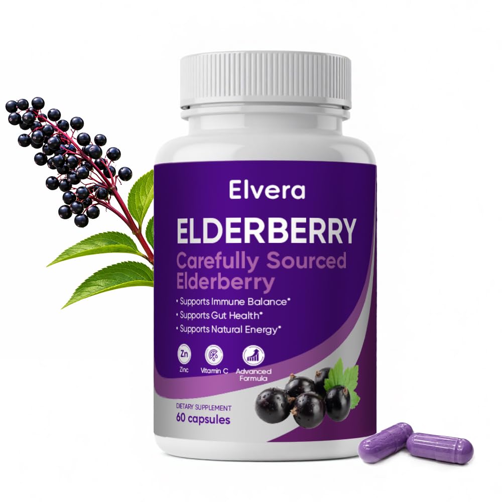 UOZXIL Elvera elderberry bottle for daily wellness.