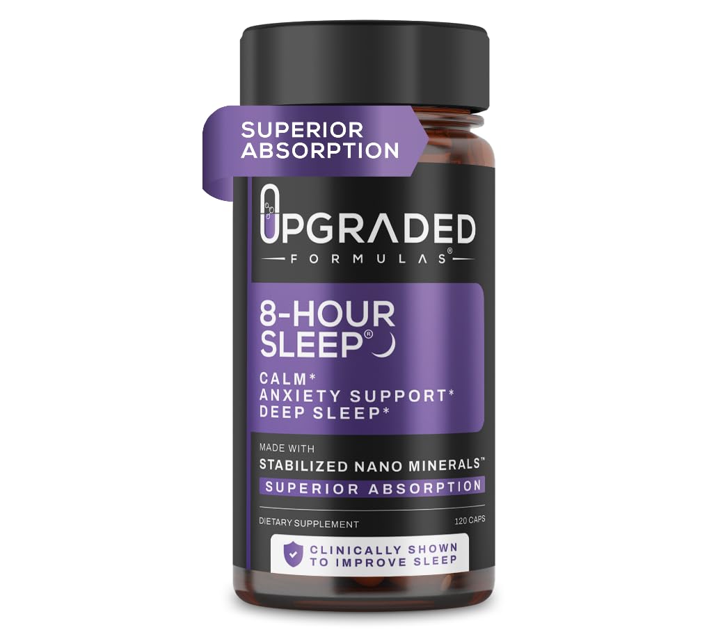 Upgraded Formulas 8-Hour Sleep bottle for calmer evenings and easier bedtime routines.