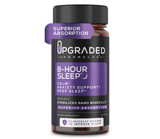 Upgraded Formulas 8-Hour Sleep bottle for calmer evenings and easier bedtime routines.