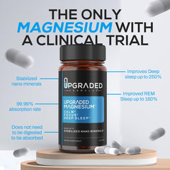 Upgraded Formulas Nano Magnesium Supplement capsules provide easy, high-absorption sleep support.