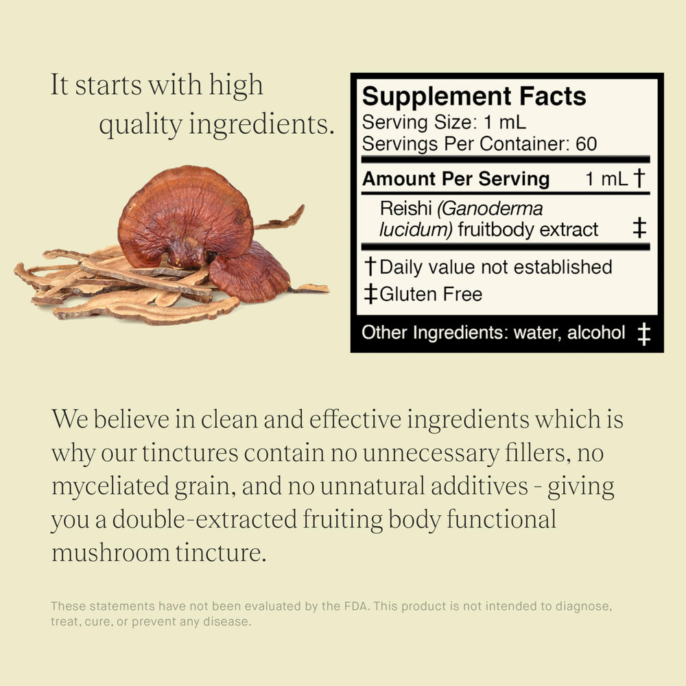 UPHORIC URTH Reishi ingredients closeup with notes on extraction